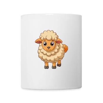 Schaf Niedliches Maskottchen Cartoon Figur Kawaii - Tasse - Weiß - Vorne