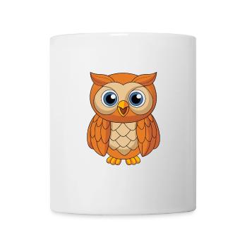 Owl Cute Mascot Cartoon Character Kawaii - Mug - white - Front