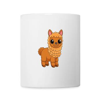 Alpaga Mignon Mascotte Personnage De Dessin Animé Kawaii - Mug blanc - blanc - Devant
