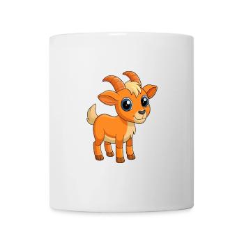 Chèvre Mignon Mascotte Personnage De Dessin Animé Kawaii - Mug blanc - blanc - Devant