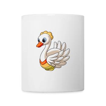 Cygne Mascotte mignonne Personnage de dessin animé Kawaii - Mug blanc - blanc - Devant