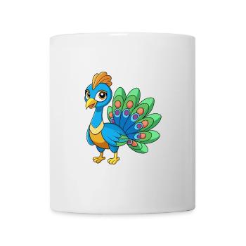 Peacock Cute Mascot Cartoon Character Kawaii - Mug - white - Front