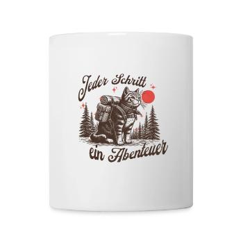 Promeneur de chats aventureux près du ciel nocturne - Mug blanc - blanc - Devant