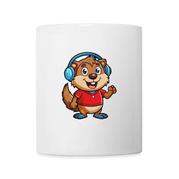 Und täglich grüßt das Murmeltier Lustige Zeichentrickfigur Kopfhörermusik - Tasse - Weiß - Vorne