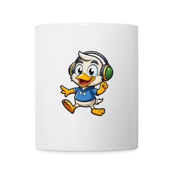 Ente Lustige Zeichentrickfigur Kopfhörer Musik - Tasse - Weiß - Vorne