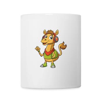 Camel Funny Cartoon Character Headphone Music - Mug - white - Front
