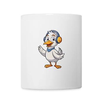 Gans Lustige Zeichentrickfigur Kopfhörer Musik - Tasse - Weiß - Vorne