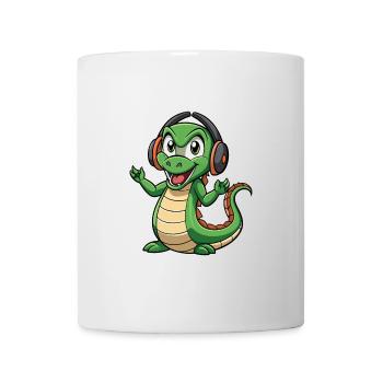 Anaconda Funny Cartoon Character Headphone Music - Mug - white - Front