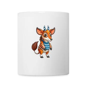 Okapi Funny Cartoon Character Headphone Music - Mug - white - Front
