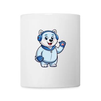 Polar Bear Funny Cartoon Character Headphone Music - Mug - white - Front