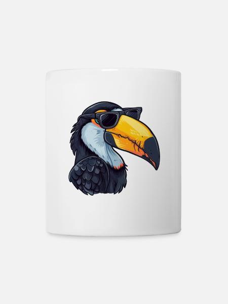 Toucan, Lunettes De Soleil, Été, Cadeau - Mug blanc - blanc