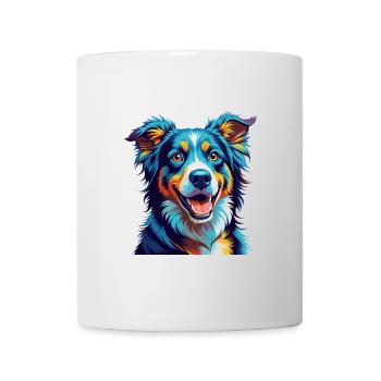 Aidi Chien Race Coloré Aquarelle Dessin Animé Kawaii - Mug blanc - blanc - Devant