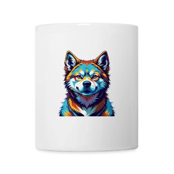 Akita Inu Dog Breed Colorful Cartoon Kawaii - Mug - white - Front