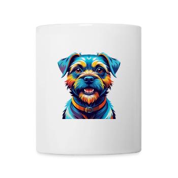 Border Terrier Dog Breed Colorful Cartoon Kawaii - Mug - white - Front