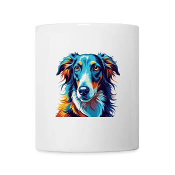 Barzoï Chien Race Coloré Dessin Animé Kawaii - Mug blanc - blanc - Devant