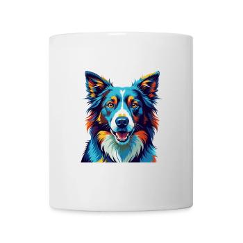 Border Collie Hunderasse Bunte Karikatur Kawaii - Tasse - Weiß - Vorne