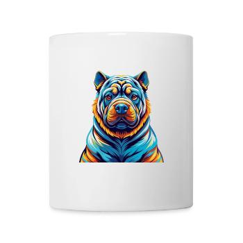Chinois Shar Pei Chien Race Coloré Dessin Animé Kawaii - Mug blanc - blanc - Devant