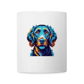 Curly Coated Retriever Hunderasse Karikatur Kawaii - Tasse - Weiß - Vorne