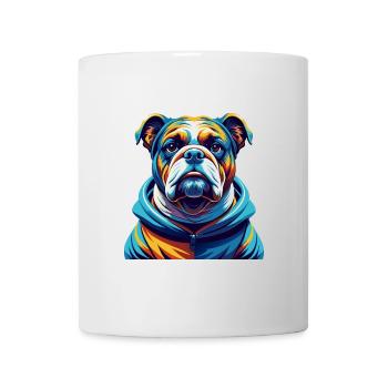 Bouledogue race coloré aquarelle dessin animé Kawaii - Mug blanc - blanc - Devant