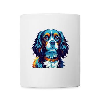 Cavalier Dog Breed Colorful Cartoon Kawaii - Mug - white - Front
