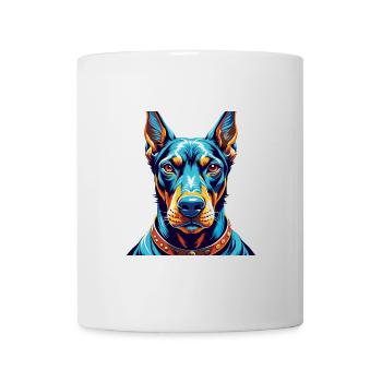 Doberman Chien Race Coloré Dessin Animé Kawaii - Mug blanc - blanc - Devant