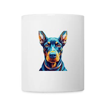 Doberman Pinscher Chien Race Dessin animé Kawaii - Mug blanc - blanc - Devant