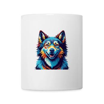 Finnische Spitz Hunderasse Bunte Karikatur Kawaii - Tasse - Weiß - Vorne