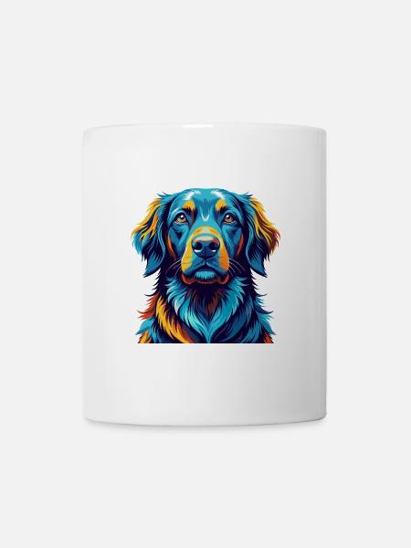 Flat Coated Retriever Dog Breed Cartoon Kawaii - Mug - white