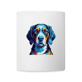 Chien courant tricolore français race dessin animé Kawaii - Mug blanc - blanc - Devant