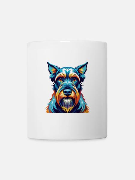 Schnauzer géant chien race dessin animé coloré Kawaii - Mug blanc - blanc