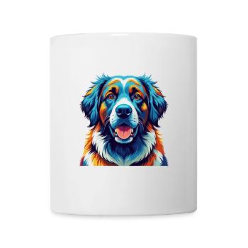Great Pyrenees Dog Breed Colorful Cartoon Kawaii - Mug - white - Front