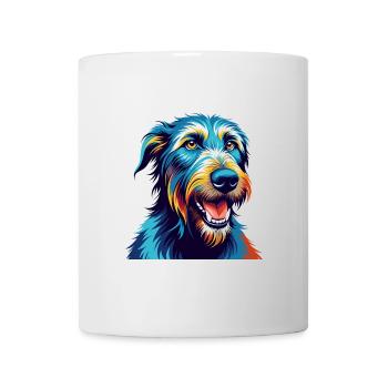 Irish Wolfhound Dog Breed Colorful Cartoon Kawaii - Mug - white - Front