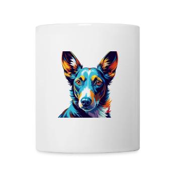 Ibizan Hound Dog Breed Colorful Cartoon Kawaii - Mug - white - Front