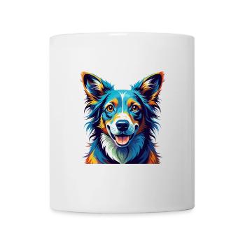 Kanni Chien Race Coloré Aquarelle Dessin Animé Kawaii - Mug blanc - blanc - Devant