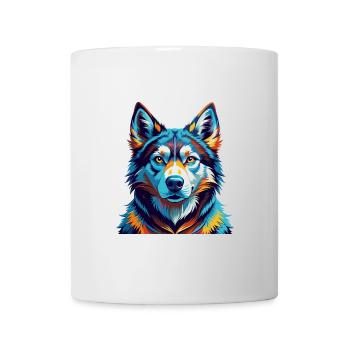 Labrador Husky Chien Race Coloré Dessin Animé Kawaii - Mug blanc - blanc - Devant