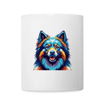 Keeshond Dog Breed Colorful Cartoon Kawaii - Mug - white - Front
