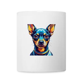 Miniatur Pinscher Hunderasse Cartoon Kawaii - Tasse - Weiß - Vorne