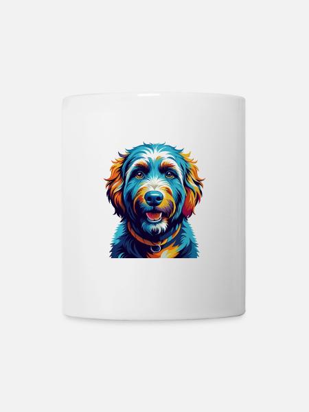 Labradoodle Hunderasse Bunte Karikatur Kawaii - Tasse - Weiß