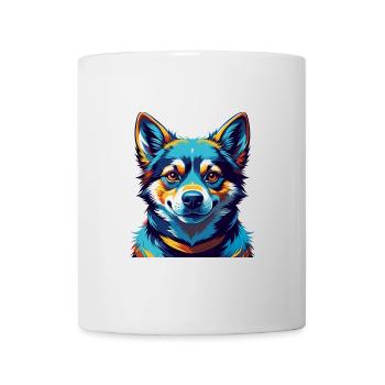 Jindo Dog Breed Colorful Watercolor Cartoon Kawaii - Mug - white - Front