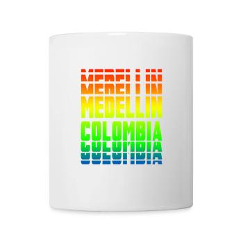 Medellin Kolumbien Regebogen Design - Tasse - Weiß - Vorne