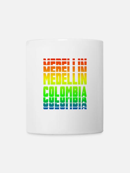 Medellin Kolumbien Regebogen Design - Tasse - Weiß