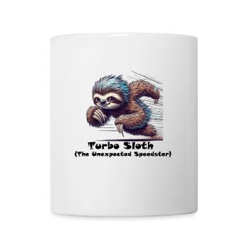Blauer Flitzer Faultier - Tasse - Weiß - Vorne