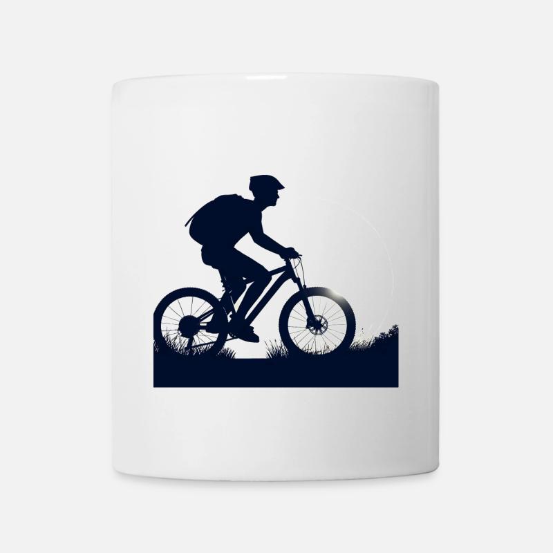 Eco Bike at Night Silhouette - Mug - white