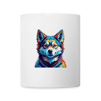 Hokkaido Dog Breed Colorful Cartoon Kawaii - Mug - white - Front