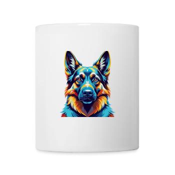 German Shepherd Dog Breed Colorful Cartoon Kawaii - Mug - white - Front