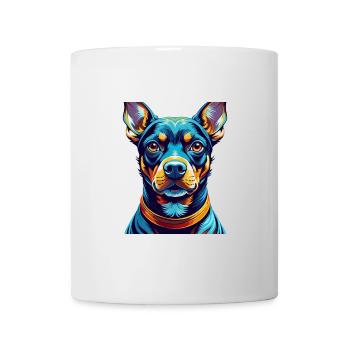 Deutsche Pinscher Hunderasse Bunte Karikatur Kawaii - Tasse - Weiß - Vorne