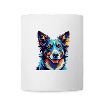 Chien de berger croate race dessin animé Kawaii - Mug blanc - blanc - Devant