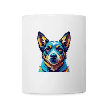 Blue Heeler Dog Breed Colorful Cartoon Kawaii - Mug - white - Front