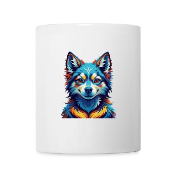 Alaskan Klee Kai Chien Race Coloré Dessin Animé Kawaii - Mug blanc - blanc - Devant