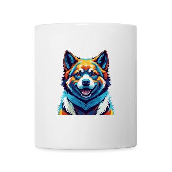 American Akita Dog Breed Colorful Cartoon Kawaii - Mug - white - Front